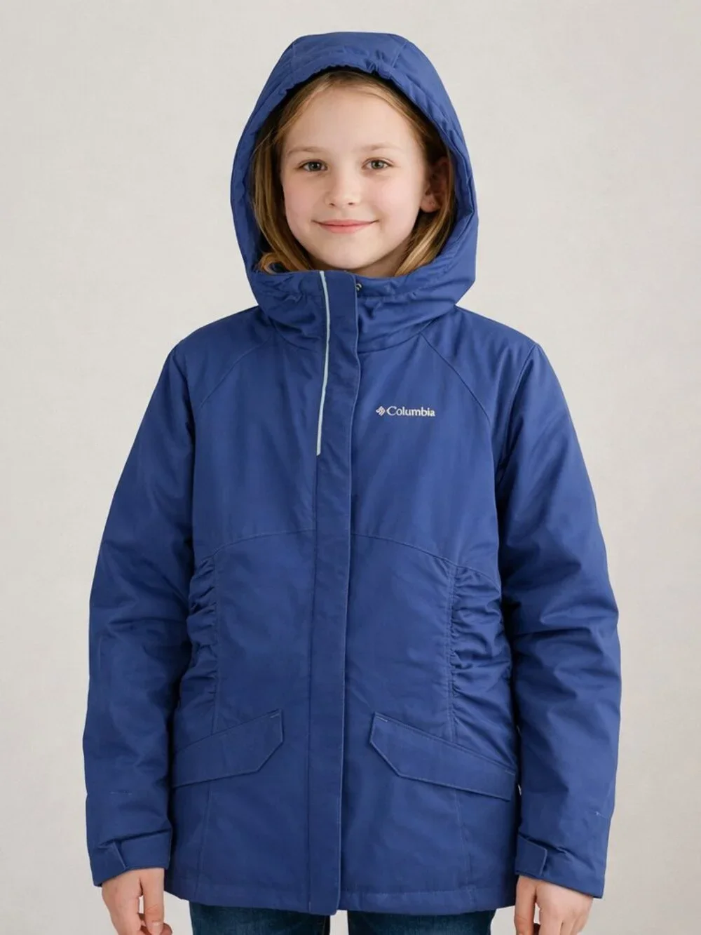 Columbia Razzmadazzle Hooded Jacket Girls Size Large Blue - Picture 1 of 7